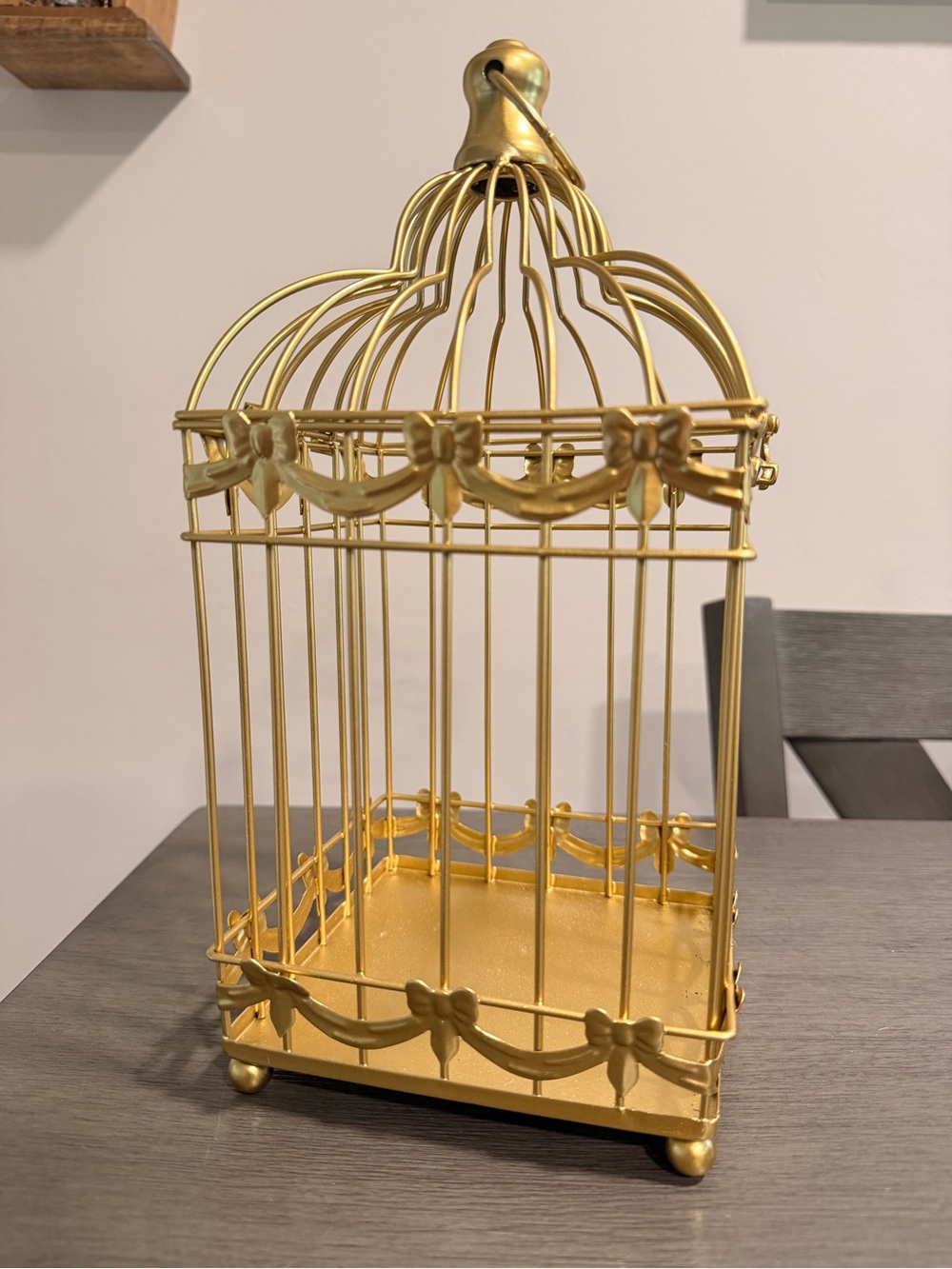 Decorative Gold Metal Birdcage Accent Piece